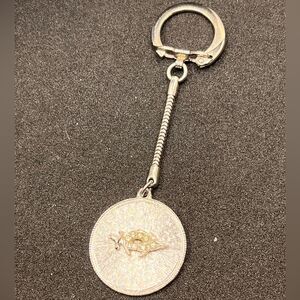 Shriners Masonic coin keychain with crescent and scimitar with rhinestones